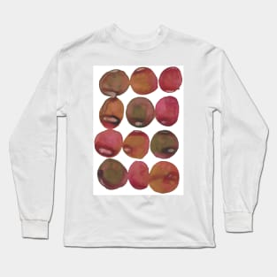 Dark Autumn Circles - Abstract Watercolor Painting Long Sleeve T-Shirt